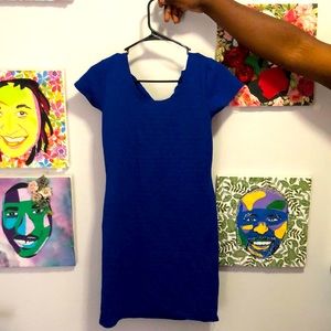 Blue business casual dress.